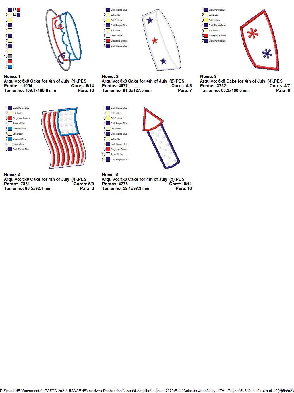 Cake 4th of July - ITH Project - Machine Embroidery Design