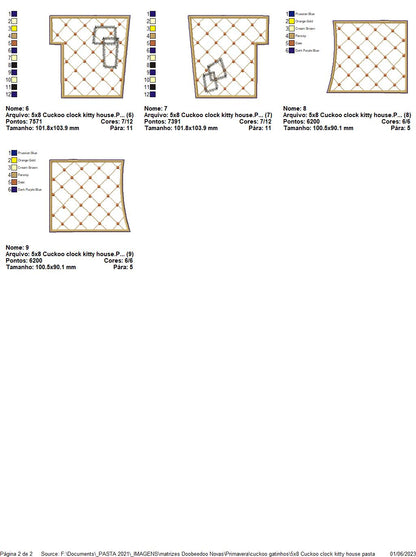 Kitty House Cuckoo Clock - ITH Project - Machine Embroidery Design