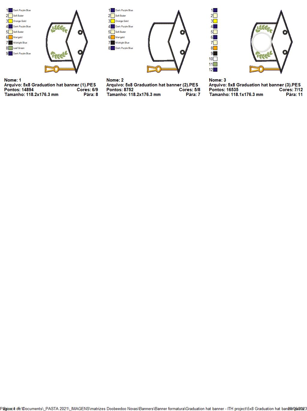 Graduation Hat Banner - ITH Project - Machine Embroidery Design