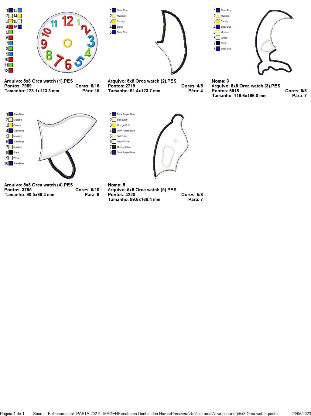 Orca Clock - ITH Project - Machine Embroidery Design