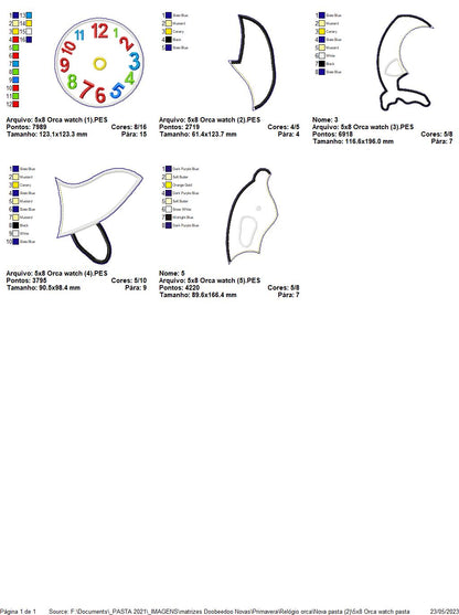 Orca Clock - ITH Project - Machine Embroidery Design