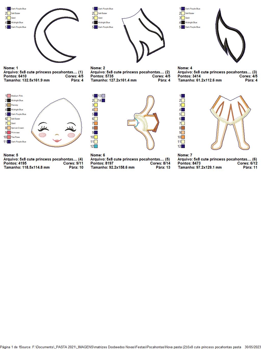 Cute Princess Pocahontas Ornament - ITH Project - Machine Embroidery Design