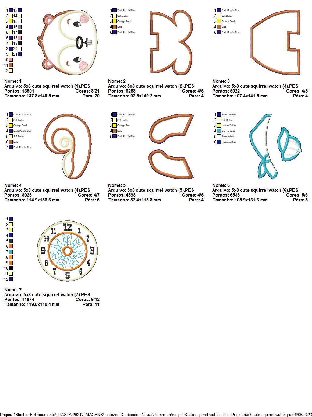 Cute Squirrel Clock - ITH Project - Machine Embroidery Design