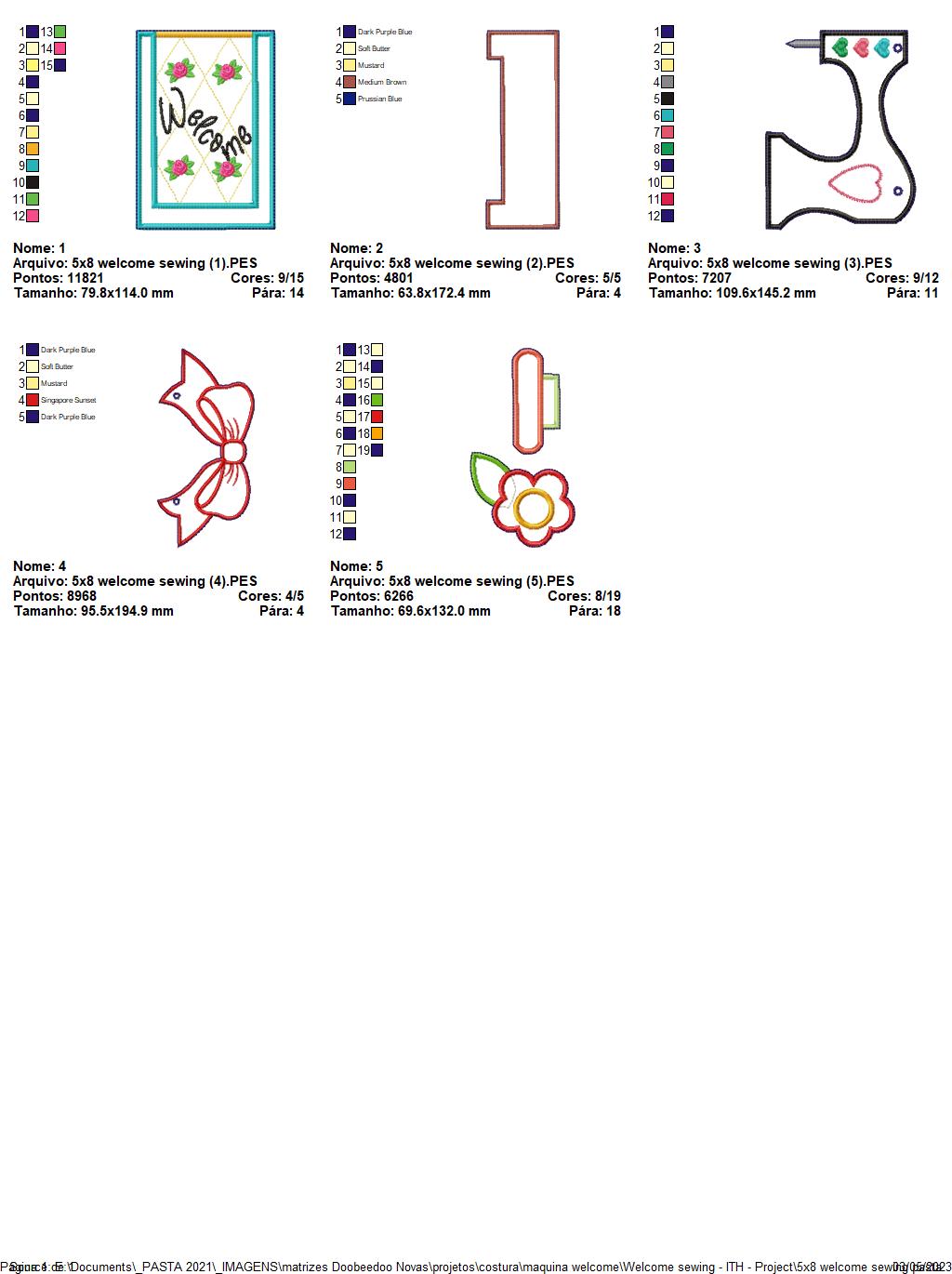 Welcome Sewing - ITH Project - Machine Embroidery Design