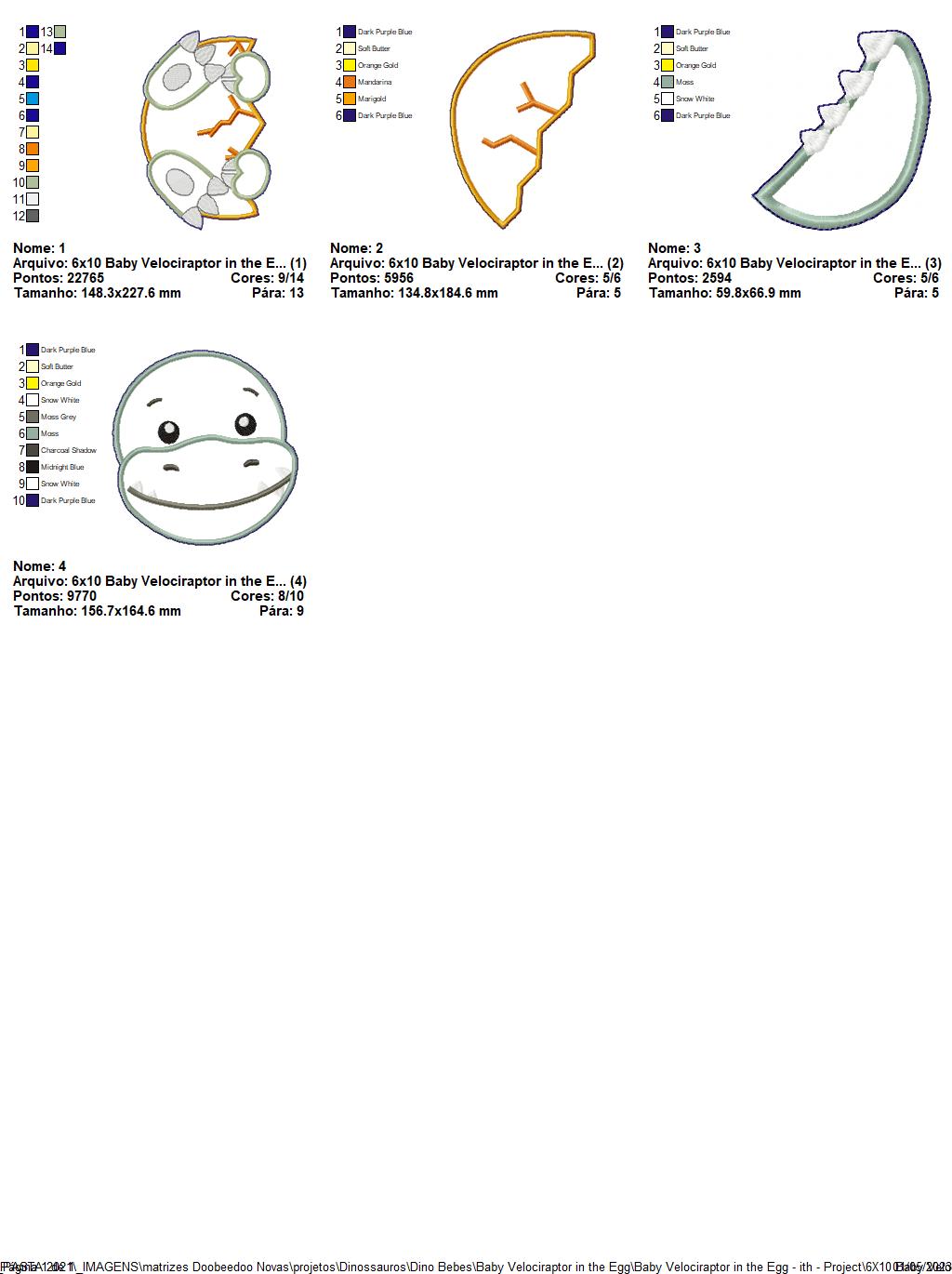 Baby Velociraptor in the Egg Ornament - ITH Project - Machine Embroidery Design