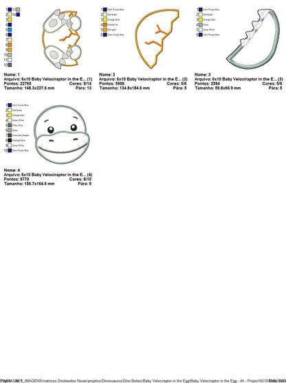 Baby Velociraptor in the Egg Ornament - ITH Project - Machine Embroidery Design