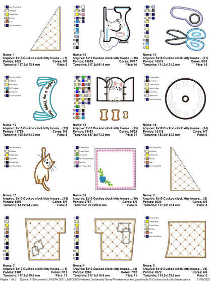 Kitty House Cuckoo Clock - ITH Project - Machine Embroidery Design