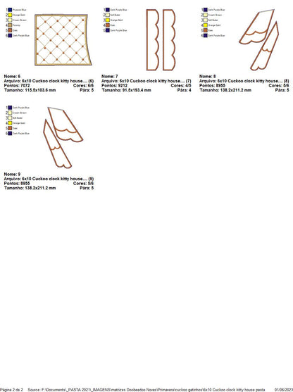 Kitty House Cuckoo Clock - ITH Project - Machine Embroidery Design