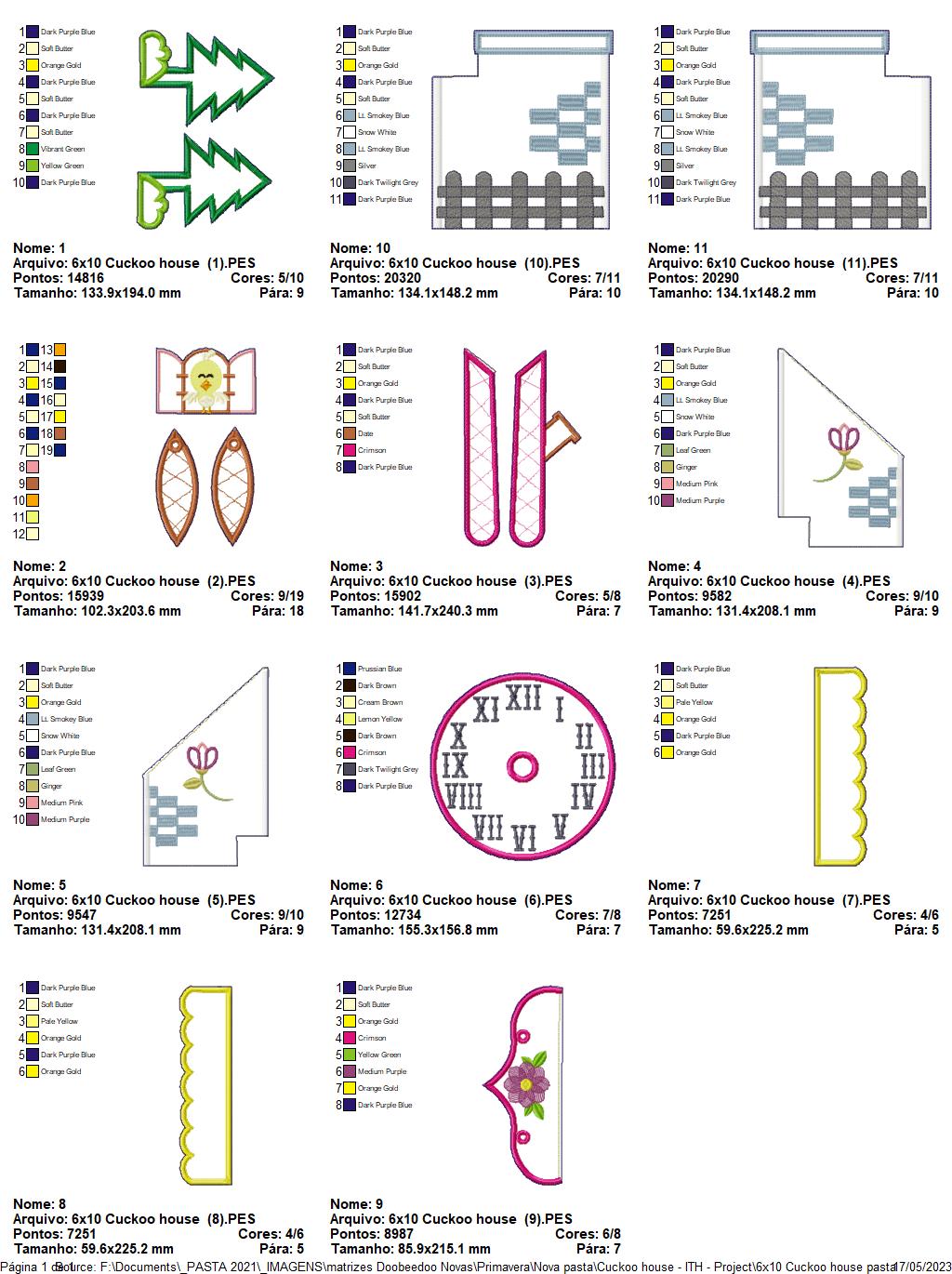 Cuckoo House Clock - ITH Project - Machine Embroidery Design
