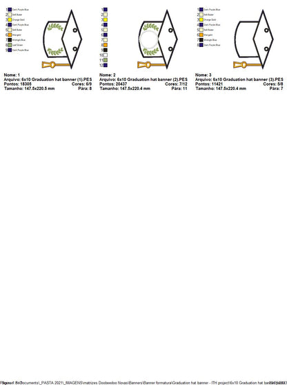 Graduation Hat Banner - ITH Project - Machine Embroidery Design