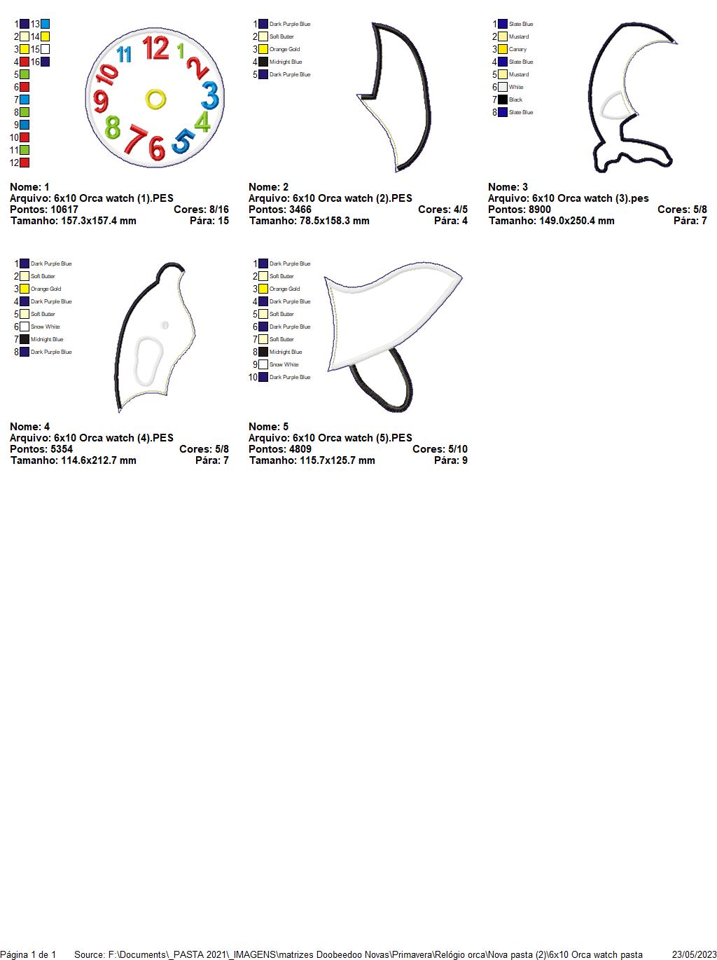 Orca Clock - ITH Project - Machine Embroidery Design