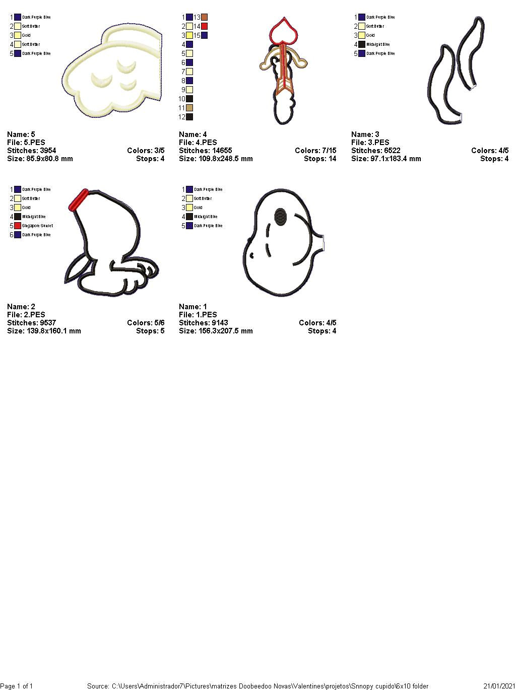 White Dog Cupid - ITH Project - Machine Embroidery Design