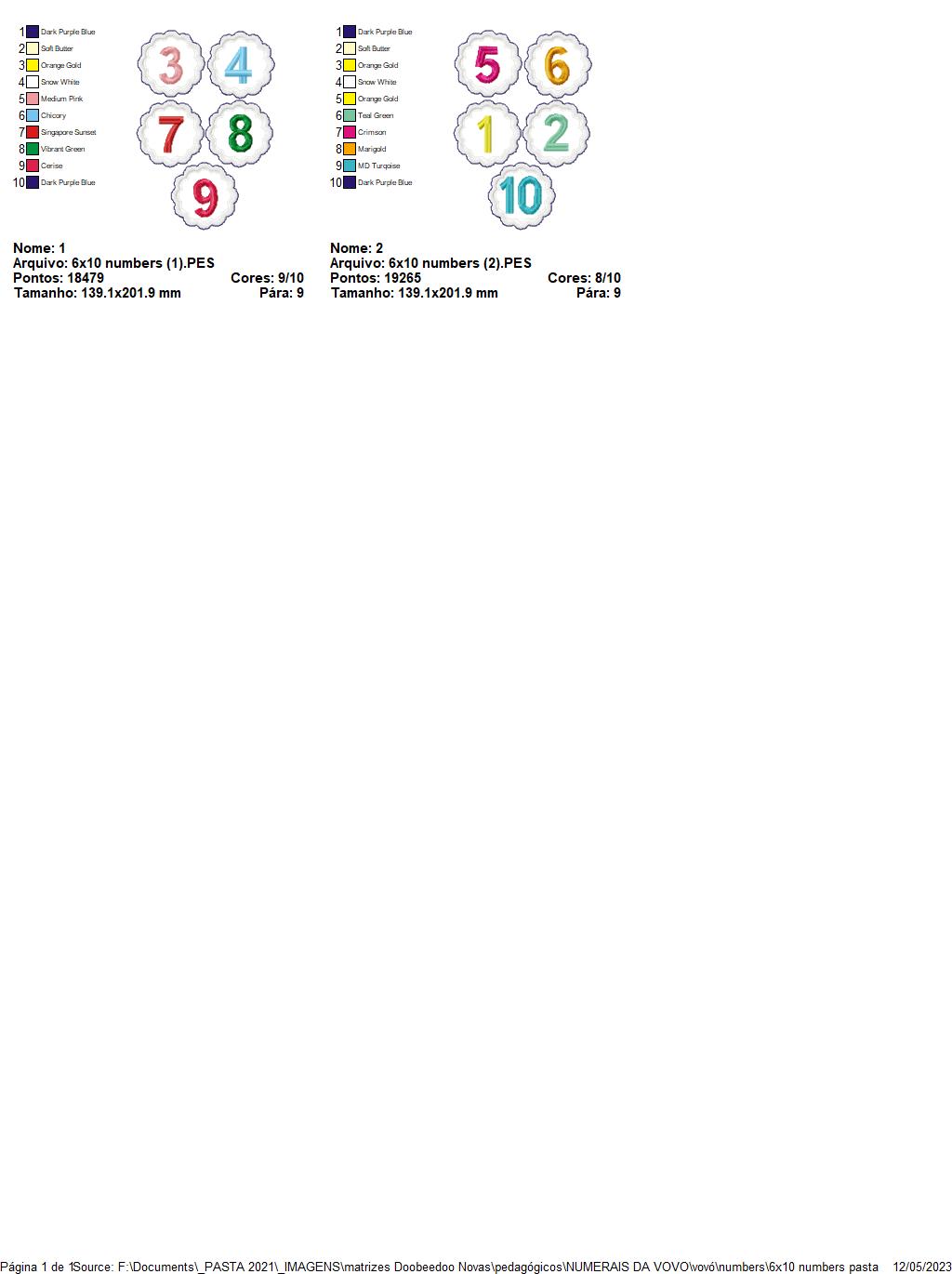 Numerical Granny - ITH Project - Machine Embroidery Design