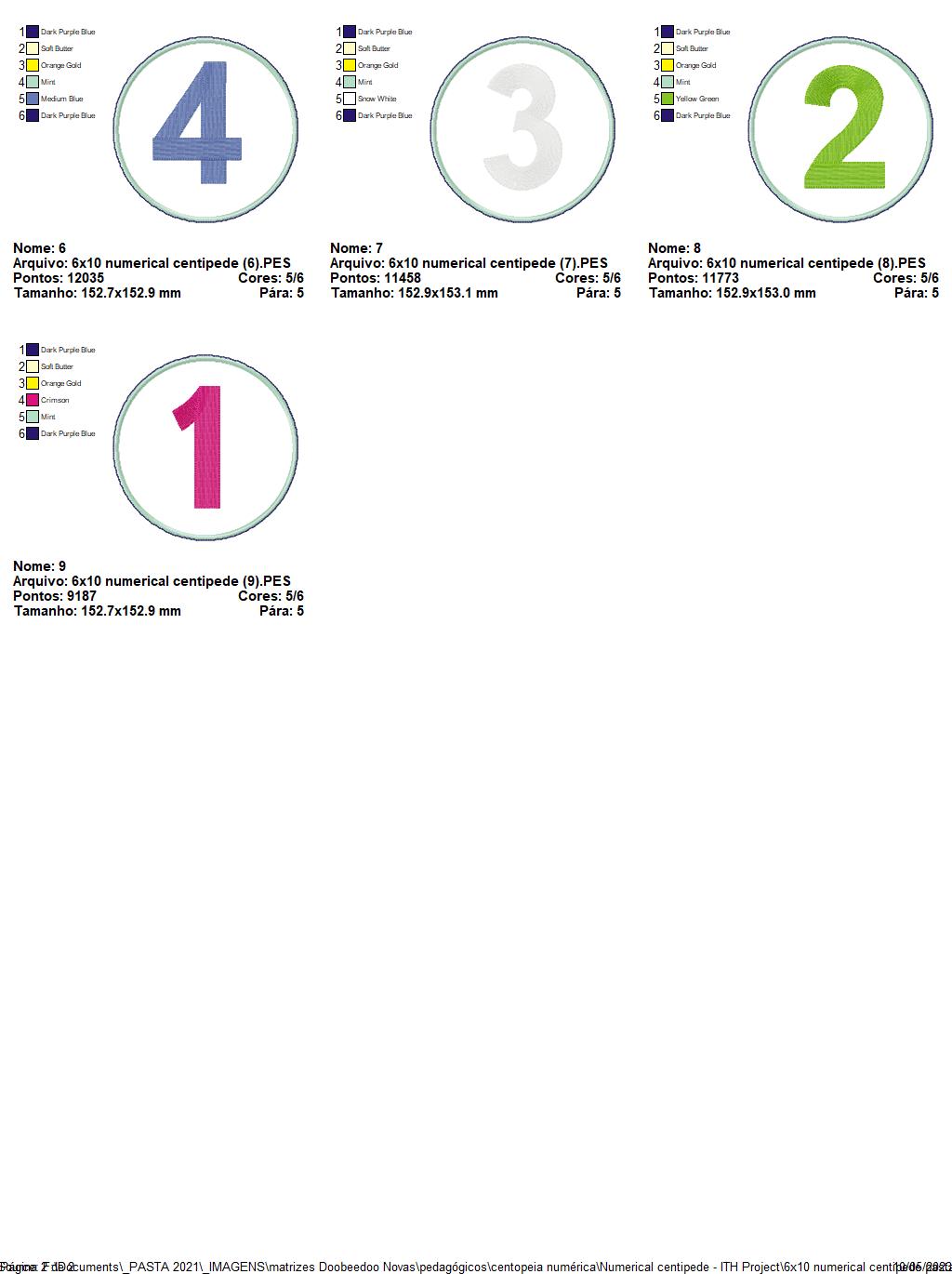 Numerical Centipede - ITH Project - Machine Embroidery Design
