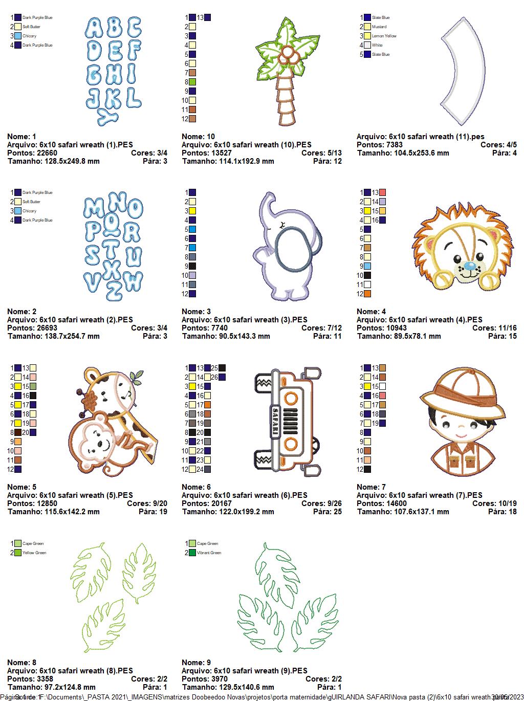 Safari Wreath Door Ornament - ITH Project - Machine Embroidery Design