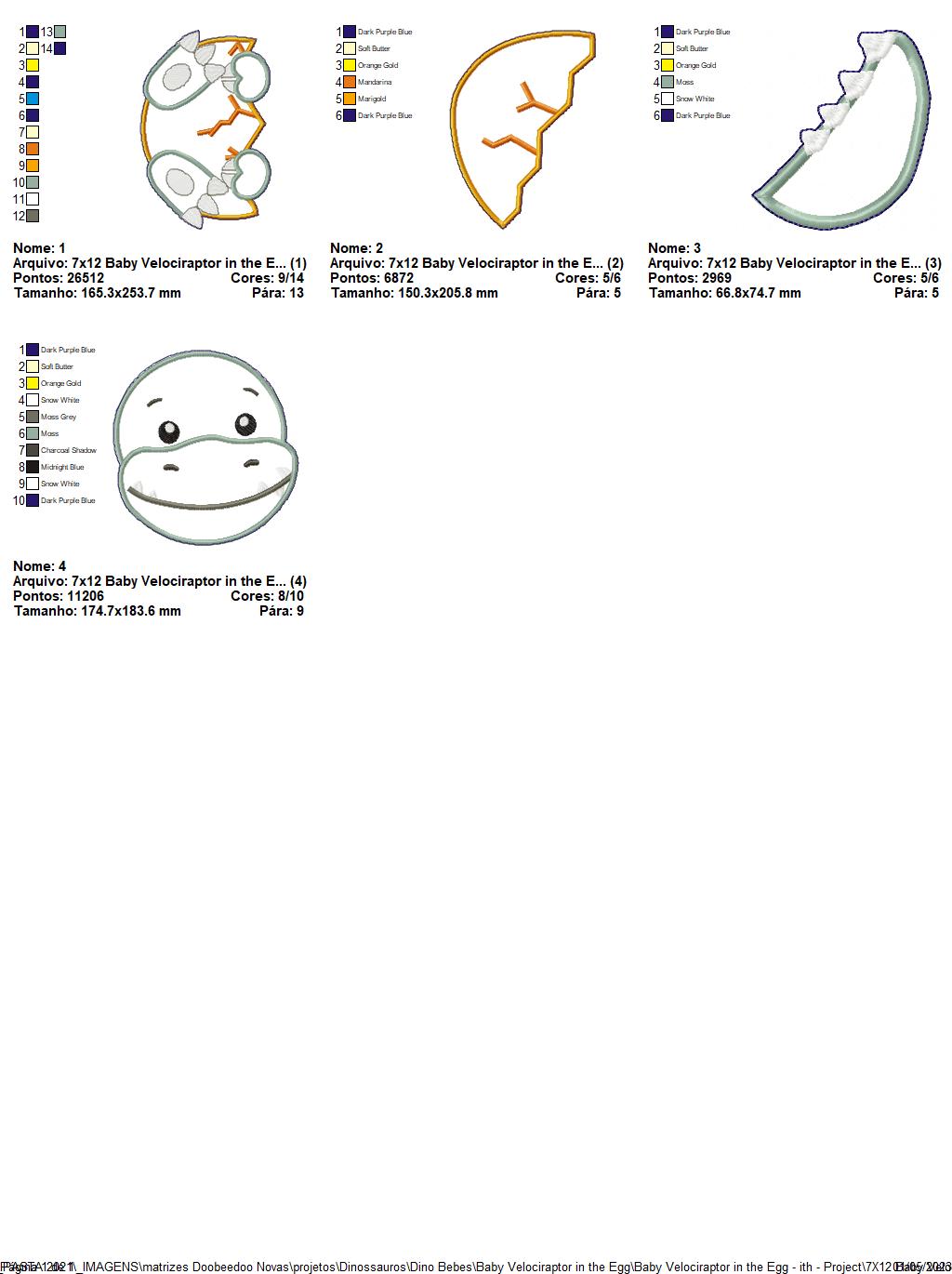 Baby Velociraptor in the Egg Ornament - ITH Project - Machine Embroidery Design