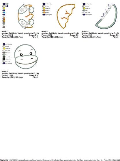 Baby Velociraptor in the Egg Ornament - ITH Project - Machine Embroidery Design