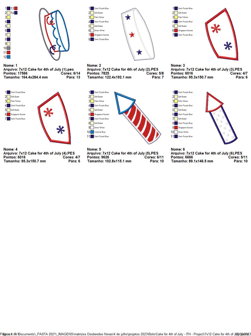 Cake 4th of July - ITH Project - Machine Embroidery Design