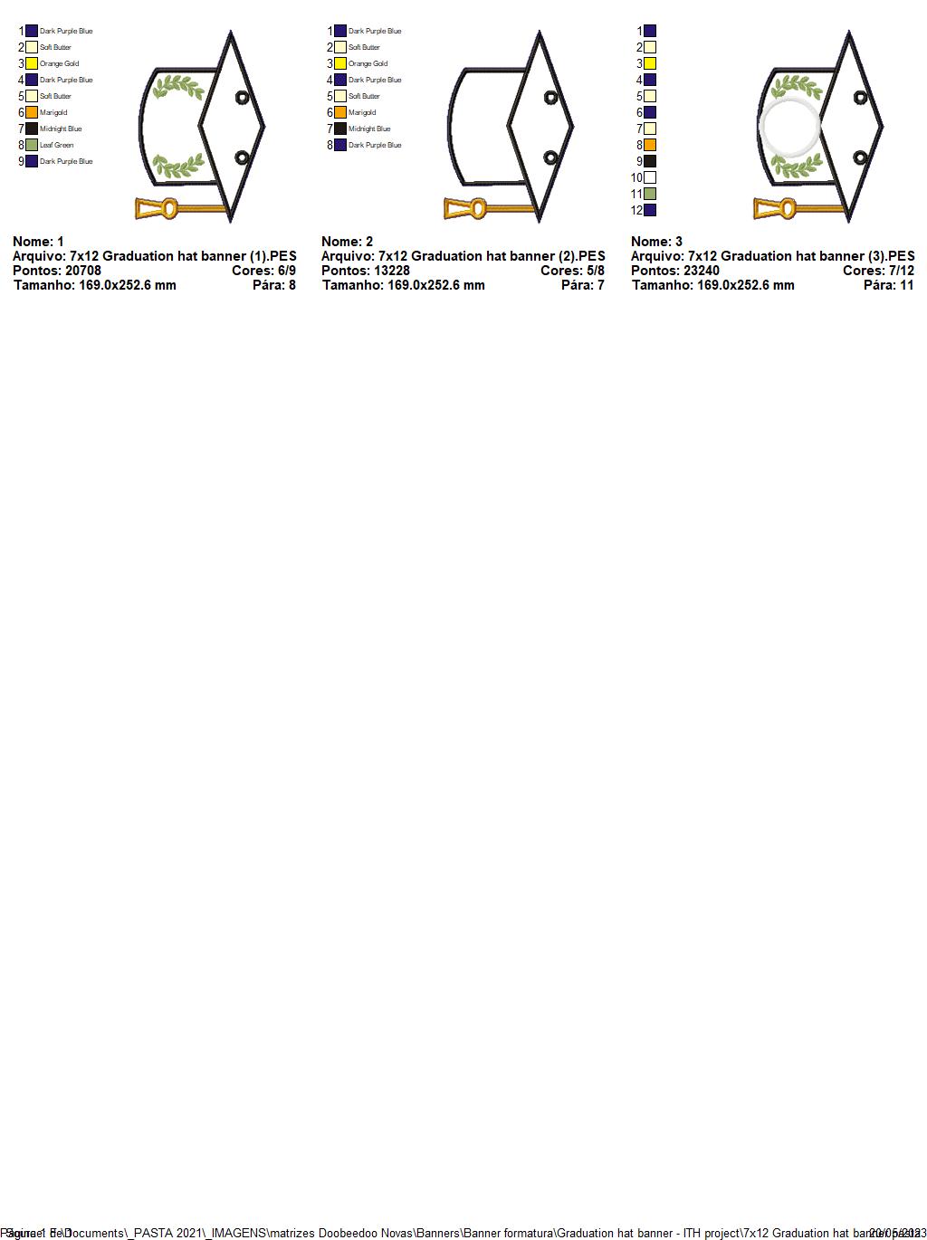 Graduation Hat Banner - ITH Project - Machine Embroidery Design