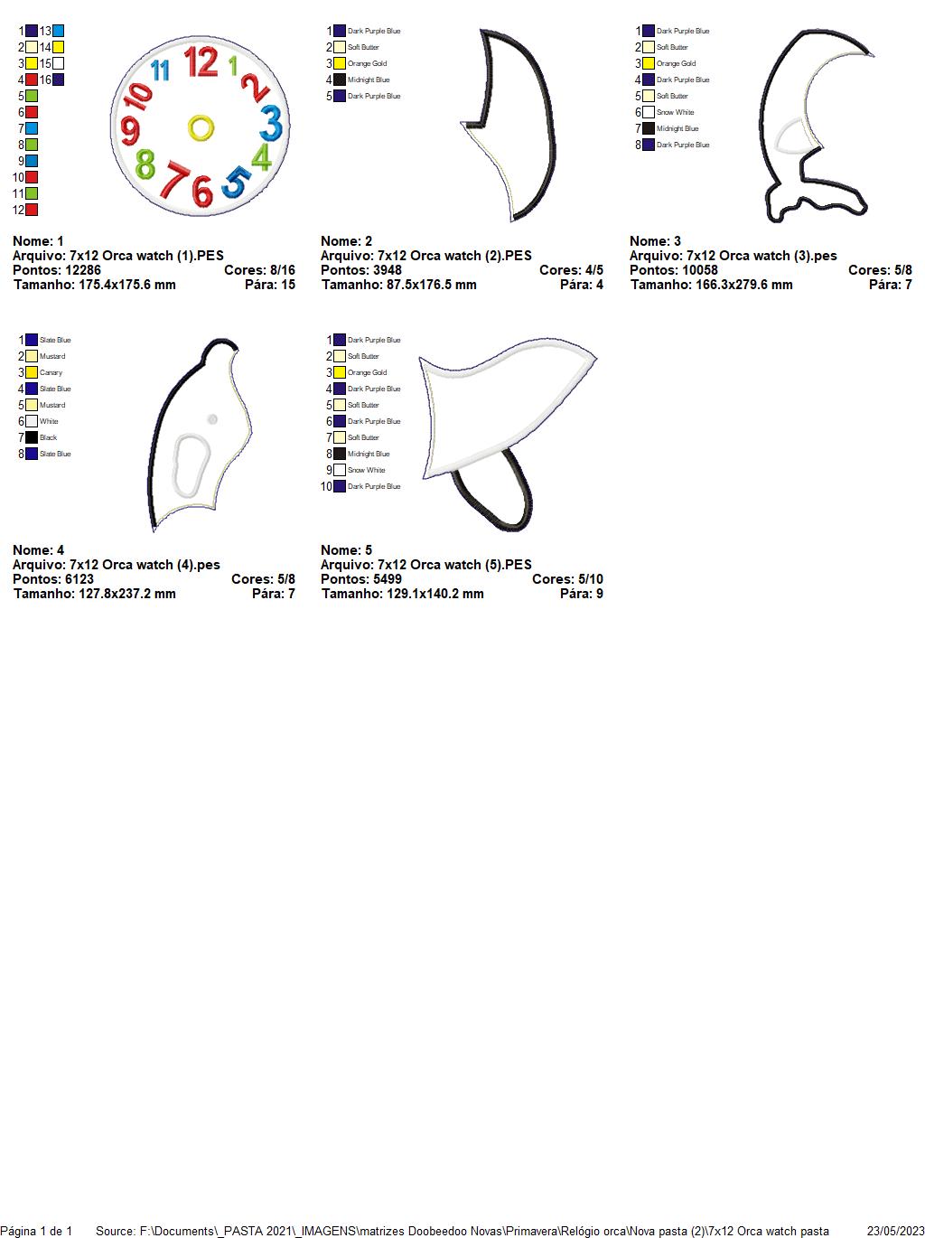 Orca Clock - ITH Project - Machine Embroidery Design