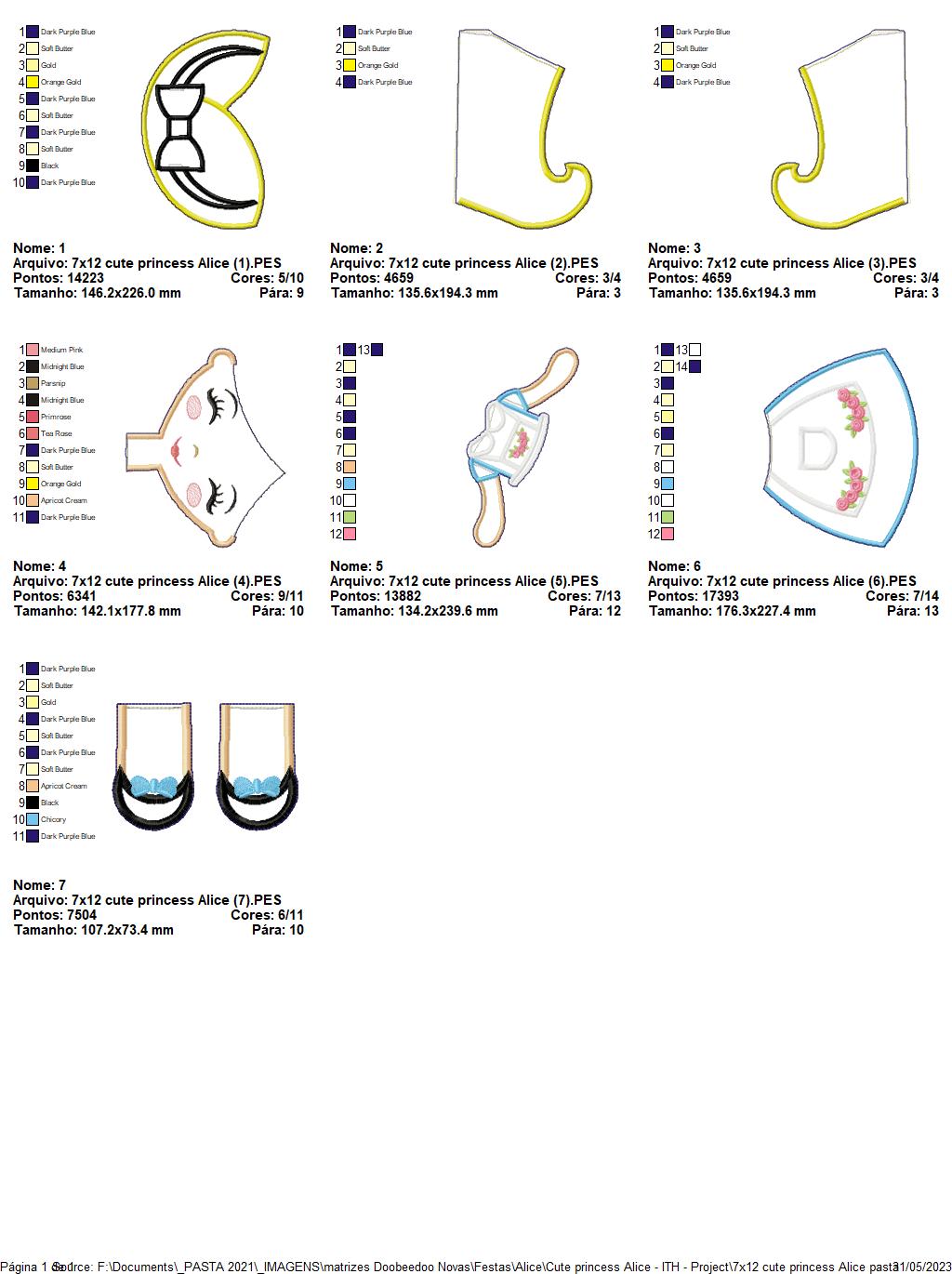 Alice Cute Princess Ornament - ITH Project - Machine Embroidery Design