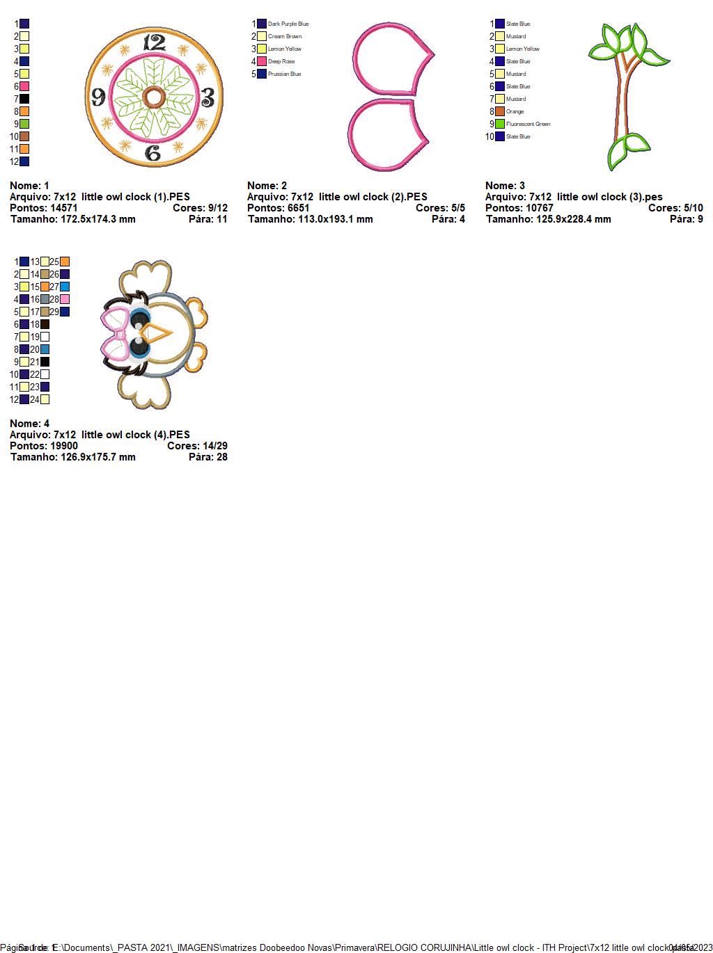 Little Owl Clock - ITH Project - Machine Embroidery Design