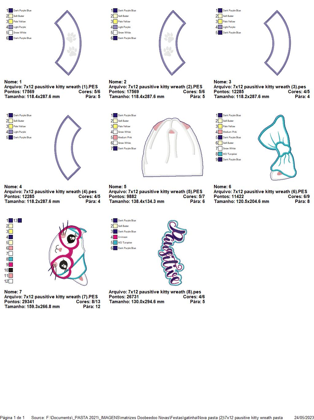 Pausitive Kitty Wreath - ITH Project - Machine Embroidery Design