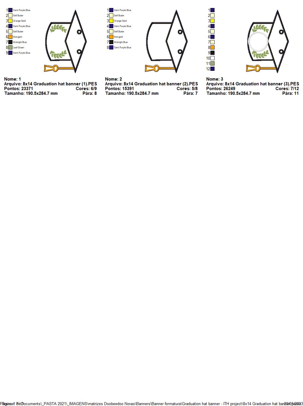 Graduation Hat Banner - ITH Project - Machine Embroidery Design