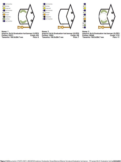 Graduation Hat Banner - ITH Project - Machine Embroidery Design