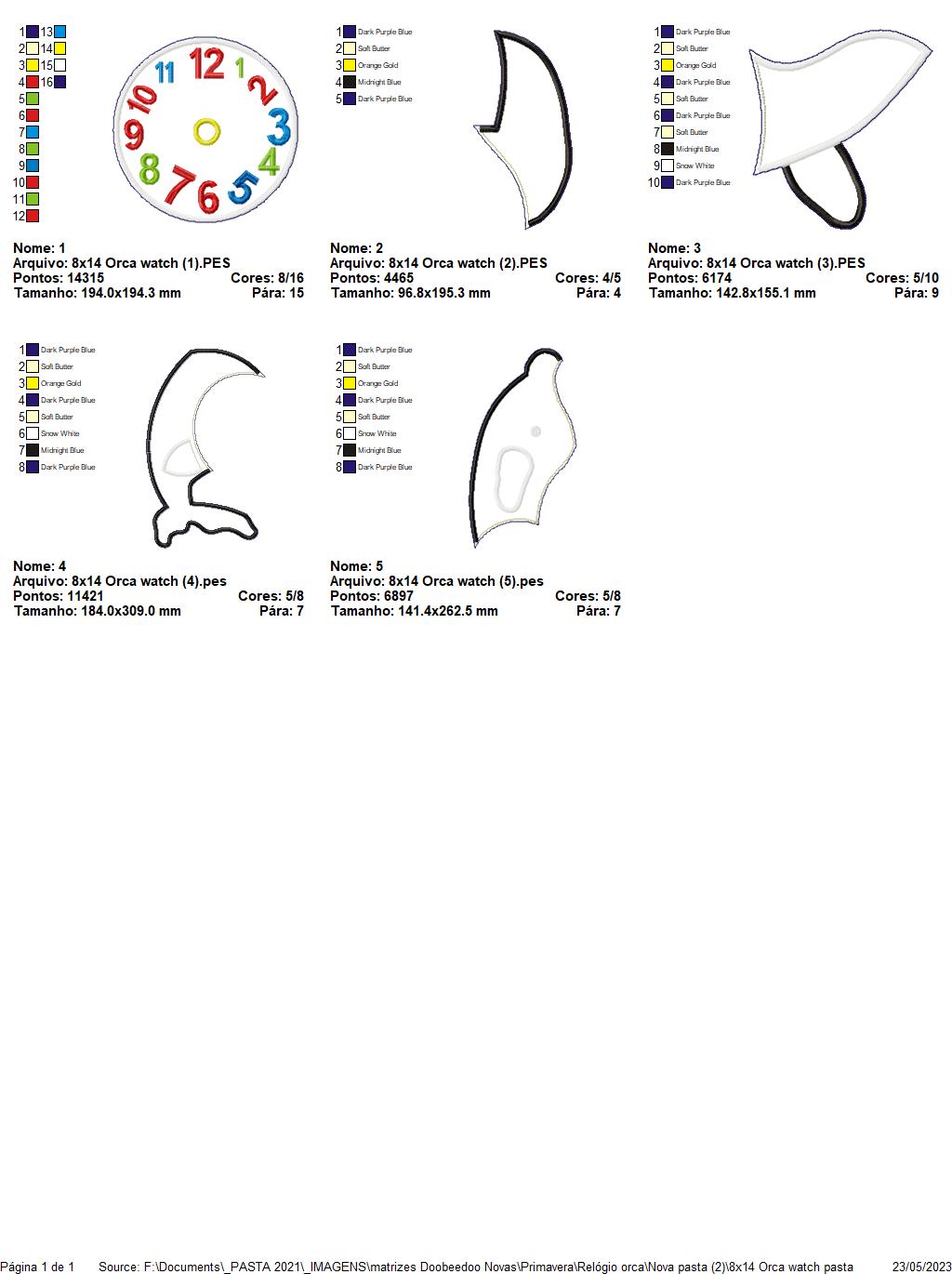 Orca Clock - ITH Project - Machine Embroidery Design