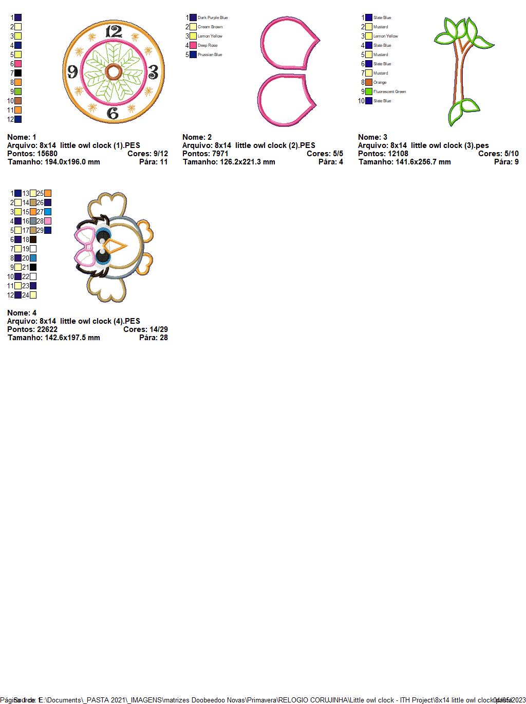 Little Owl Clock - ITH Project - Machine Embroidery Design