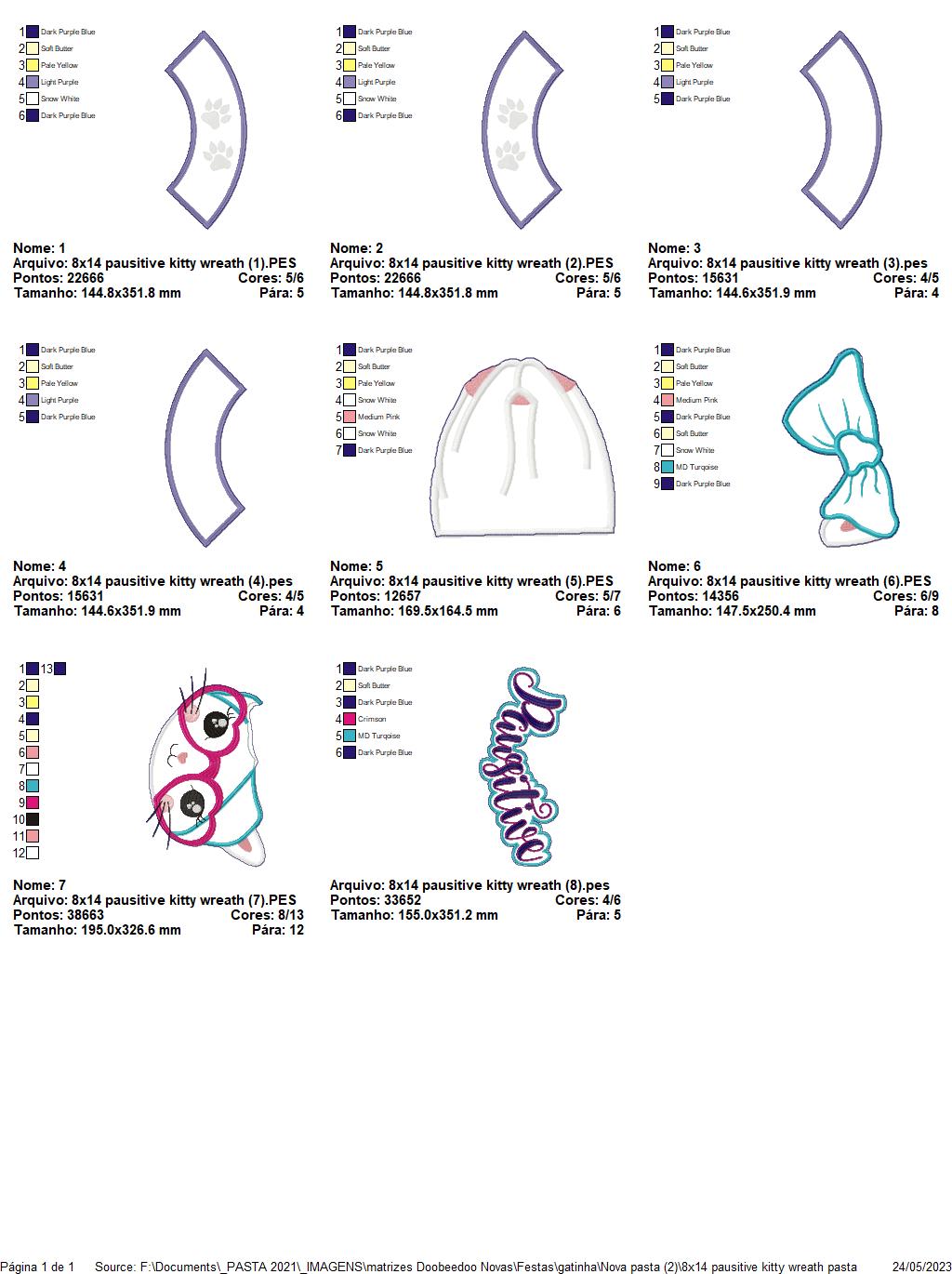 Pausitive Kitty Wreath - ITH Project - Machine Embroidery Design