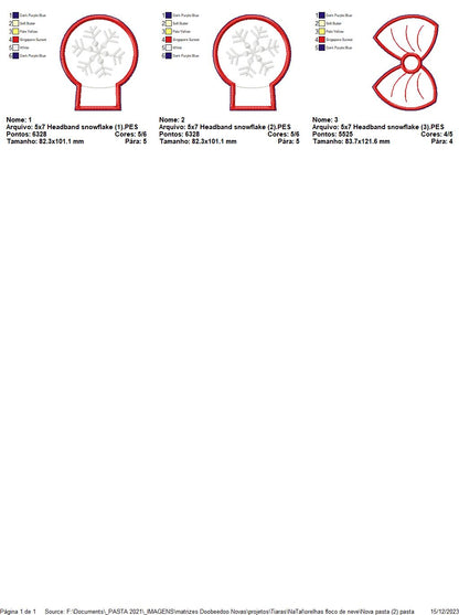 Snowflake Headband - ITH Project - Machine Embroidery Design