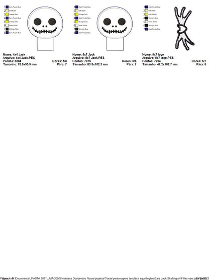 Jack Skellington Ears Headband - ITH Project - Machine Embroidery Design