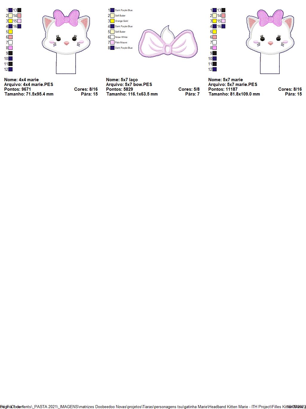 Marie The Cat Headband - ITH Project - Machine Embroidery Design