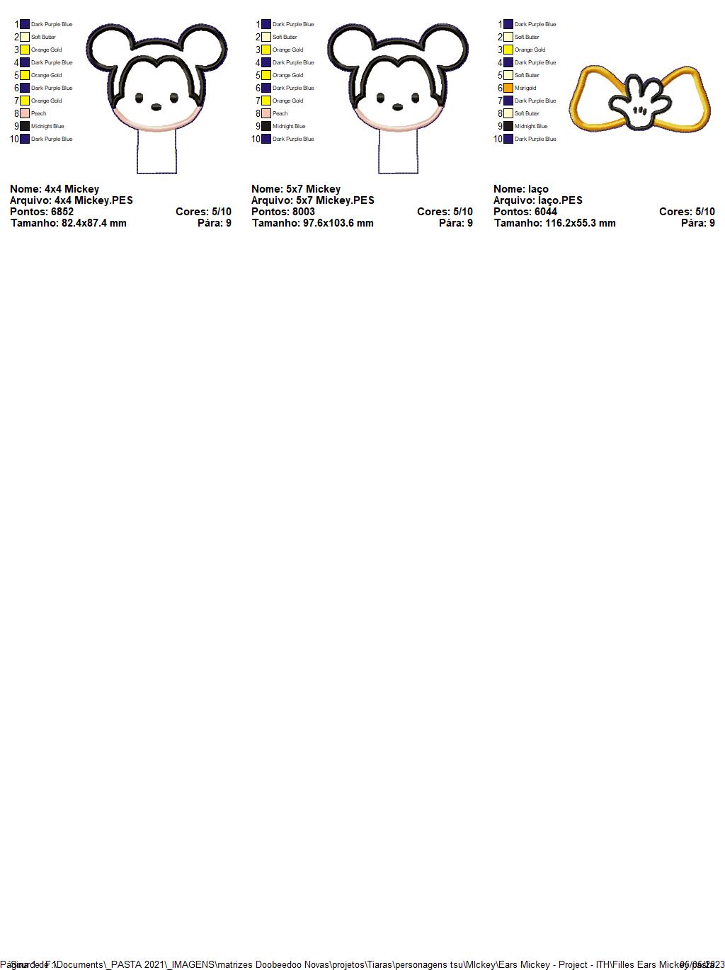 Mickey Ears Headband - ITH Project - Machine Embroidery Design