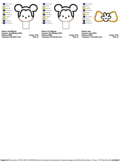 Mickey Ears Headband - ITH Project - Machine Embroidery Design