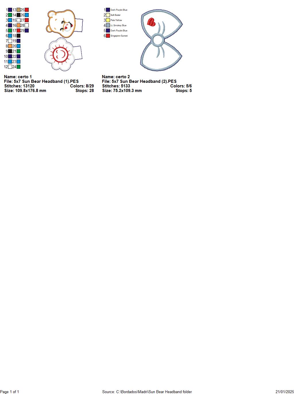 Funshine Bear Headband - ITH Project - Machine Embroidery Design