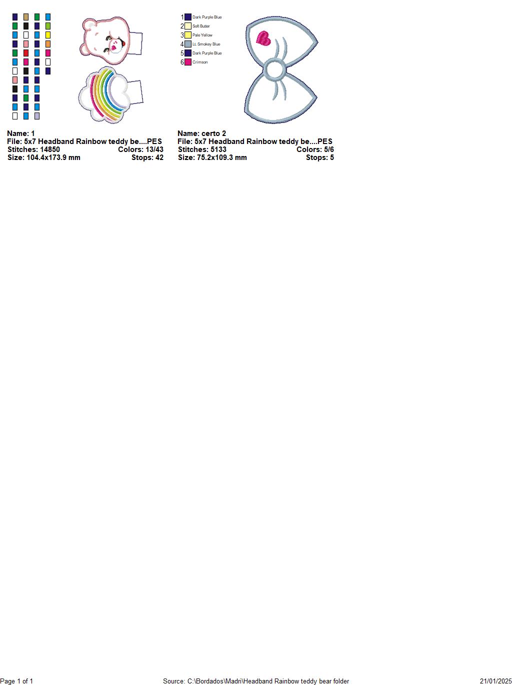 Cheer Bear Headband - ITH Project - Machine Embroidery Design