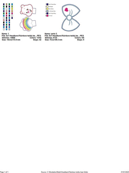 Cheer Bear Headband - ITH Project - Machine Embroidery Design