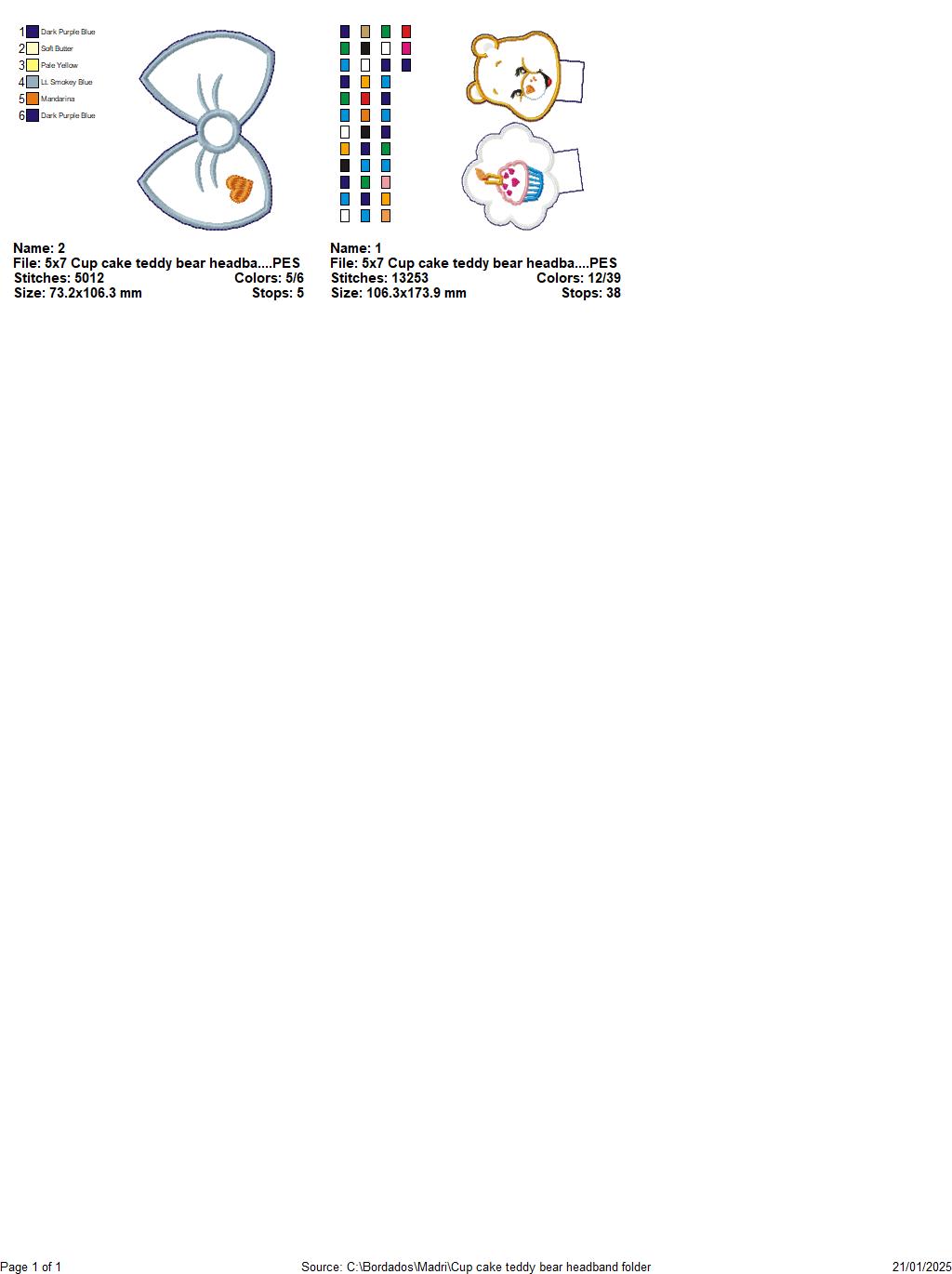Birthday Bear Headband - ITH Project - Machine Embroidery Design