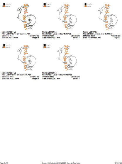 Love on Tour Harry Styles - Fill Stitch Redwork