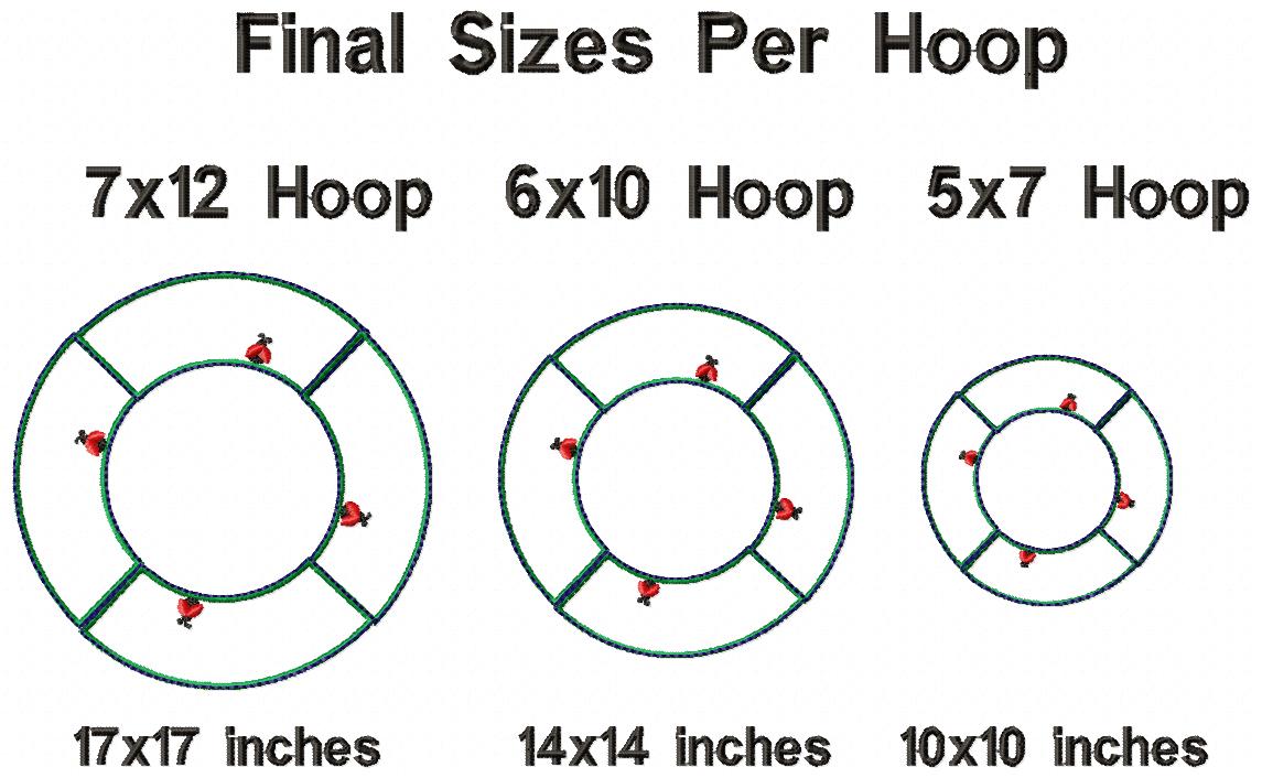 Hummingbird Floral Wreath - ITH Project - Machine Embroidery Design