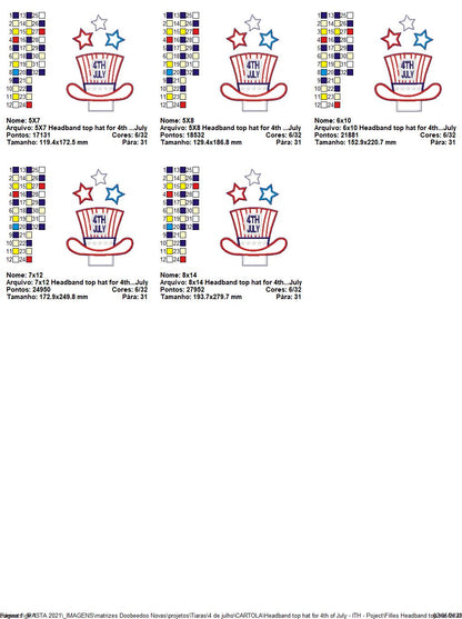 Headband Hat for 4th of July - ITH Project - Machine Embroidery Design