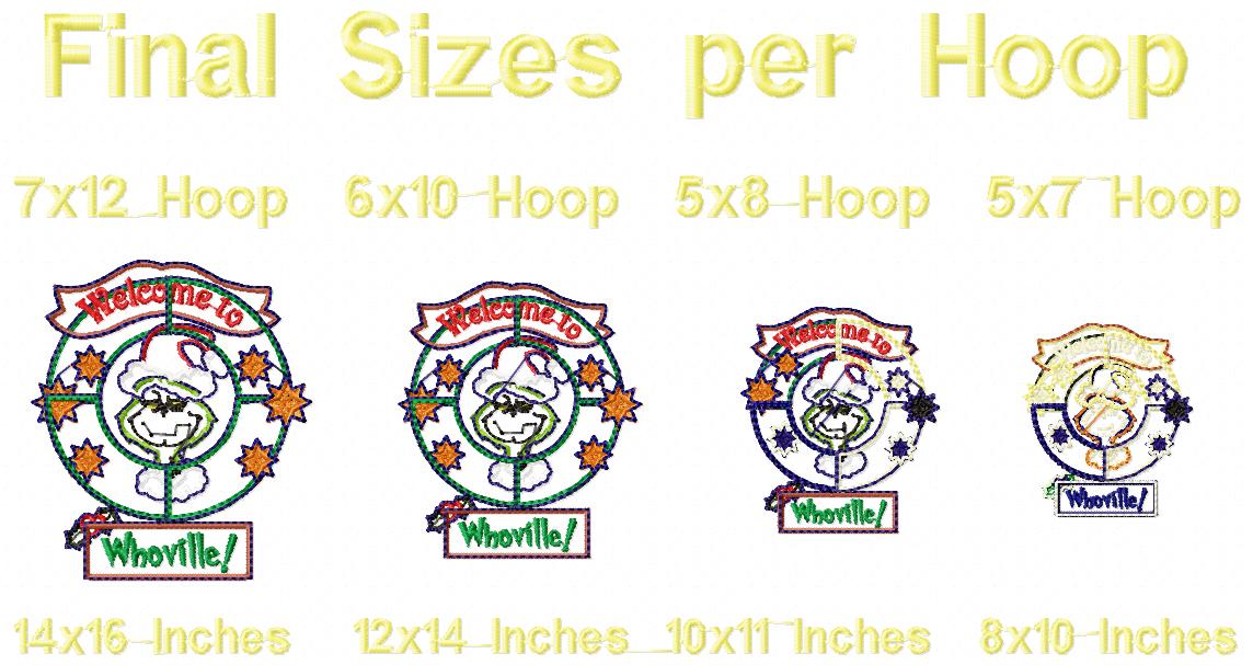 Grinch Wreath Cristmas- ITH Project - Machine Embroidery Design