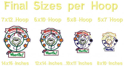 Grinch Wreath Cristmas- ITH Project - Machine Embroidery Design