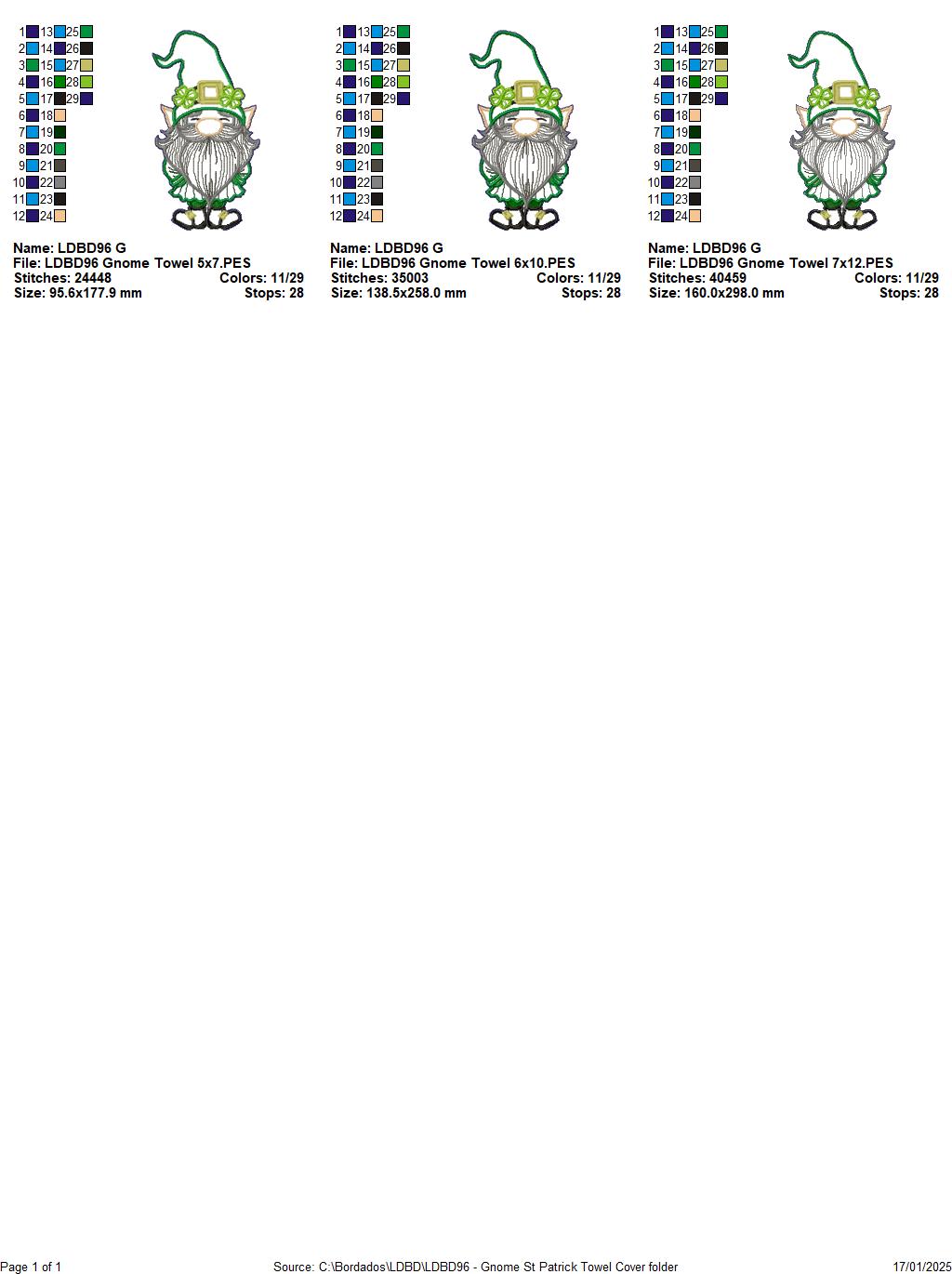 Gnome Leprechaun Paper Towel Holder Cover - ITH Project - Machine Embroidery Design