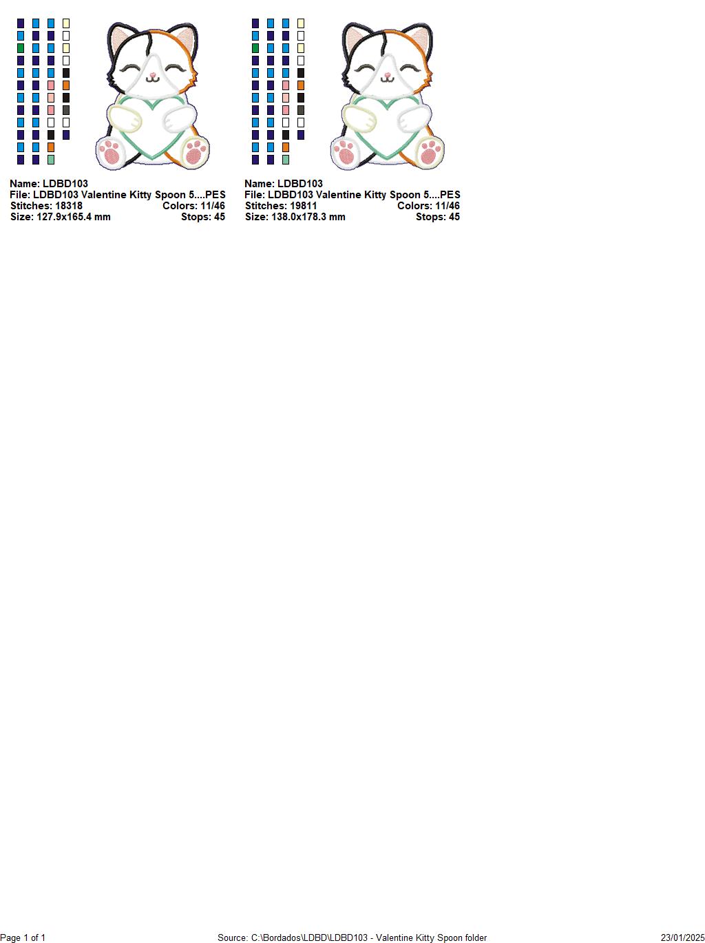 Valentines Kitty Kitchen Set - ITH Project - Machine Embroidery Design