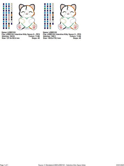 Valentines Kitty Kitchen Set - ITH Project - Machine Embroidery Design