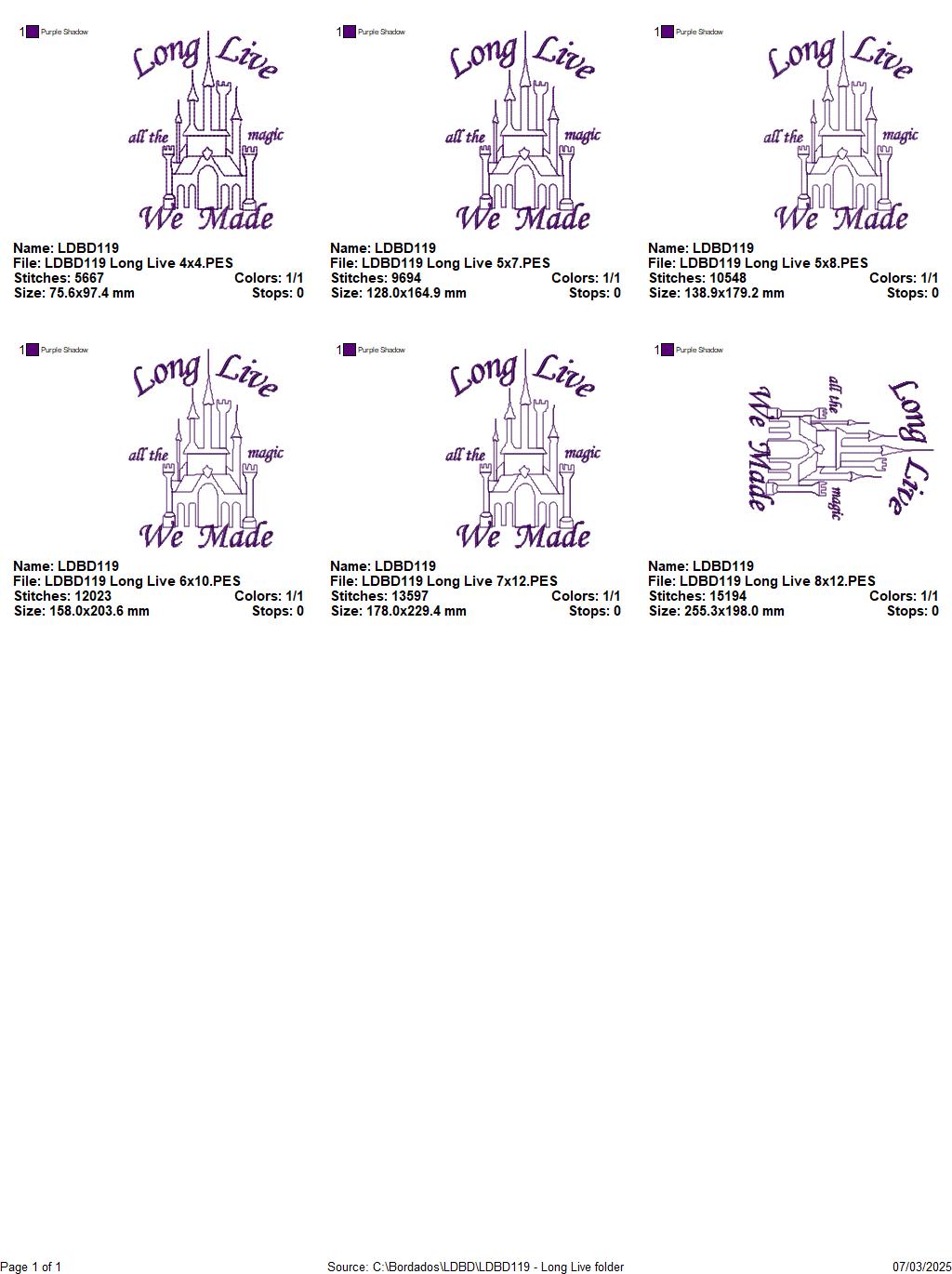 Long Live - Taylor Swift - Fill Stitch Redwork